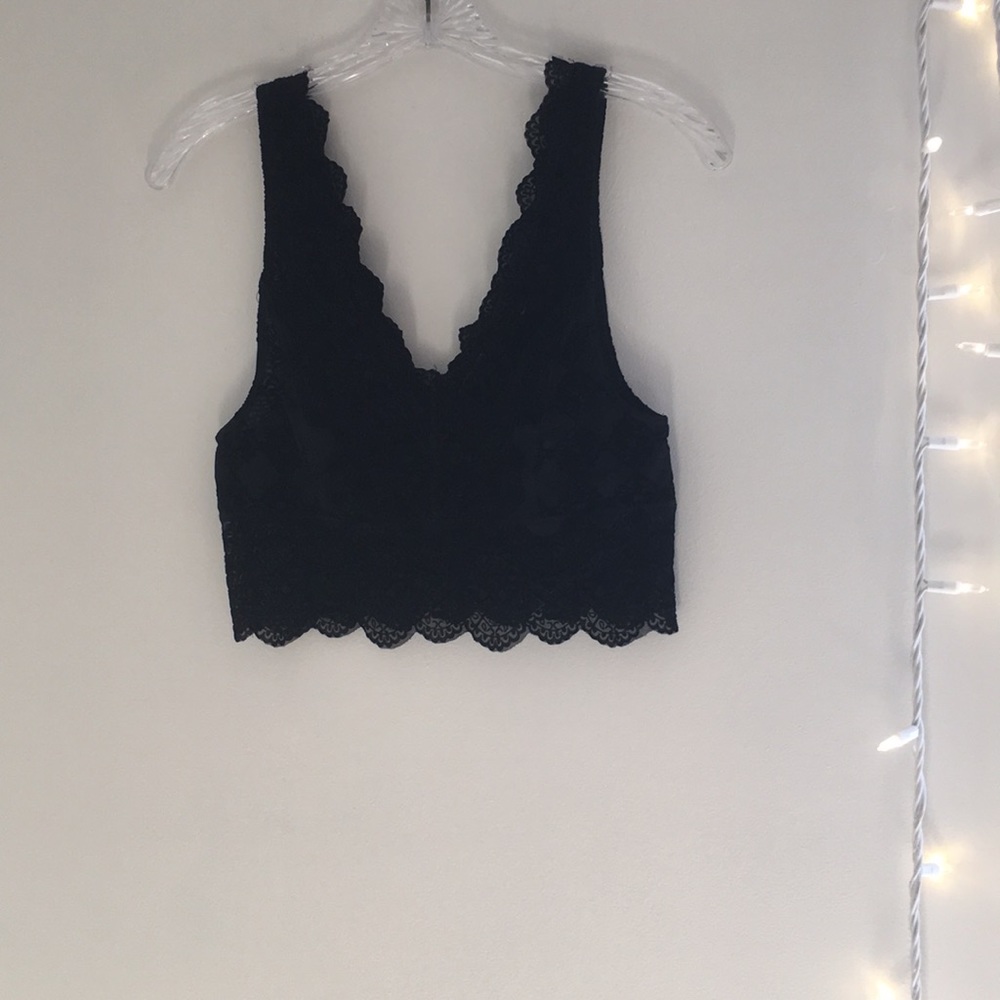 Black velvet crop top